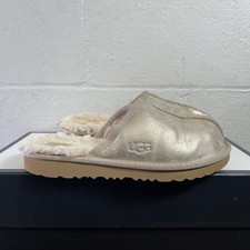 UGG Keegan 1139810K Metallic Fur Lined Slipper Mules Slip On Kids Girls 3 US