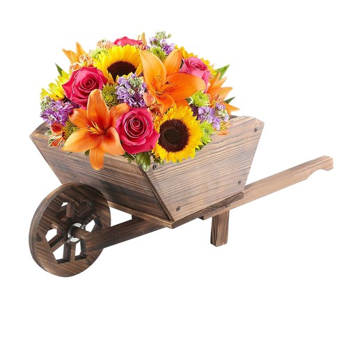 Modern garden wooden wheel - modern,