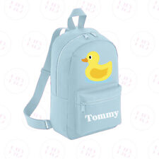 Personalised Rubber Duck Backpack Nursery Rucksack Kids Back To School Bag