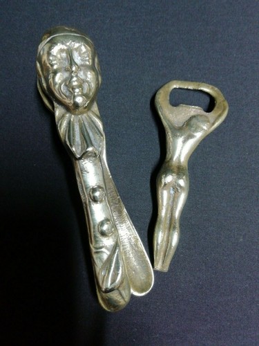 Vintage brass clown faced nut - faced,