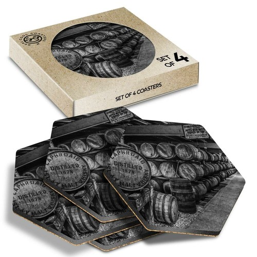 Hexagon coasters bw - hexagon,