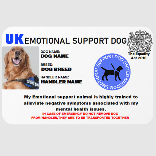 Emotional support dog card - emotional, id