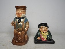2 x Royal Doulton Ornaments - Small Captain Cuttle Jug & Tony Weller Bust