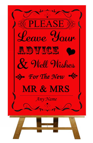 Red guest book wish tree - red,