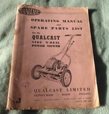 Vintage lawn mower, Qualcast operating manual, side wheel power model dated 1961