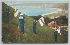 Royal Navy Morse Signalling - Semaphore Training on Clifftop