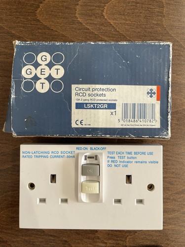 Rcd gang socket - 2-gang, (get)