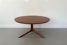 1960s DANISH TEAK COFFEE TABLE ALUMINIUM INLAY PETER HVIDT FRANCE & SON heals