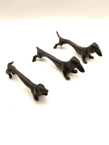 Art nouveau pewter dachshund - pewter,