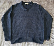 PG FIELD Heritage Navy  & Blue Felck Men’s Size L V-Neck Jumper Sweater (C1)
