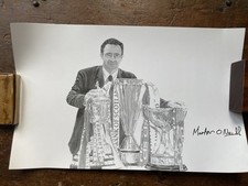Martin O'Neill Glasgow Celtic 2000/01 Signed Treble Winning Print With COA.