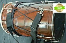 Folk Musical Instrument Wedding Rosewood Sheesham Punjabi Bhangra Dhol With Bag
