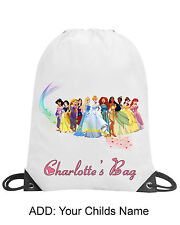 Disney Princess Girl Pink Bag School Gym Swimming PE Nursery Drawstring Bag Gift