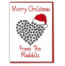 Christmas Card From The Rabbits - Fun Festive Pet Themed Greeting Card