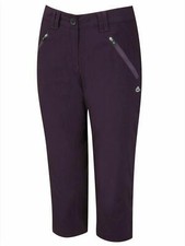 Craghoppers Womens Kiwi Pro Crops II Trousers Stretch Capri Cropped Purple