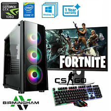GAMING PC BUNDLE 27" INCH  QUAD CORE i7 NVIDIA GTX 1060 6GB WIN 11  WIFI SSD+HDD