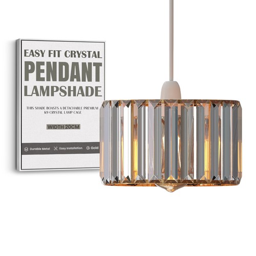 Crystal glass lampshade - crystal,