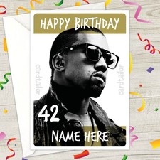 KANYE WEST Personalised Birthday Card • personalized kardashian super bowl ye