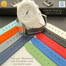 Omega X Swatch MoonSwatch Watch Strap Mission to the Moon - Rubber Curve Ended