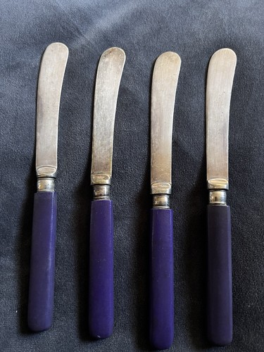 Vintage butter knifes blue - 4,
