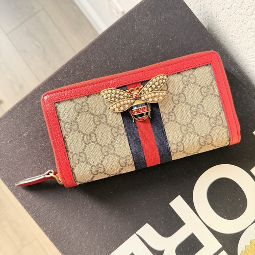Gucci bee logo - gucci, zip-around
