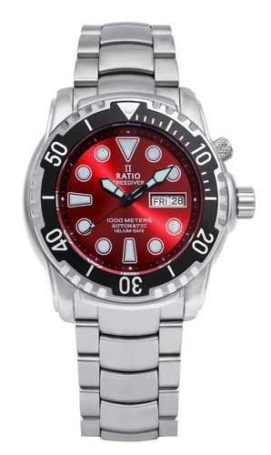 Ratio free diver automatic - diver, red