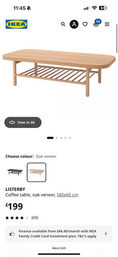 Ikea listerby coffee - table, oak