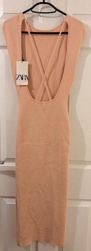Nude zara long fitted backless - zara,