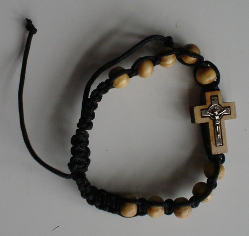 Wood handmade rosary bracelet - wood,