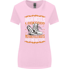 Female Biker Boots Funny Motorbike Womens Wider Cut T-Shirt