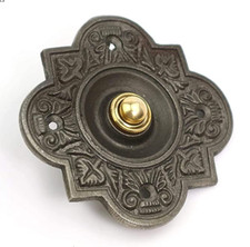 Vintage Iron Doorbell - Quatrefoil - Easy Installation - Antique Electric Bell