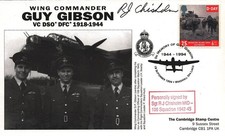 WW2 Sgt R Chisholm MID 108 sqn signed Guy Gibson VC RAF cover