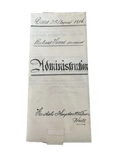 Richard Foord 1896 Administration Probate Document In Envelope Hull