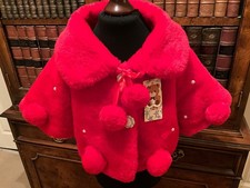 Girls' Red Fur Shrug Cape