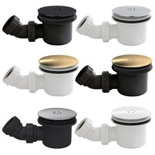 Mega-Flow 90mm Shower Tray Waste Trap & Vented Cover Dome Bathroom Easy-Clean