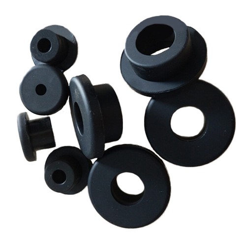 Black silicone rubber - black, grommet