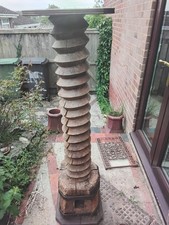 Lovely Antique French Oak Cider Press Screw 63" Tall , 16" Base