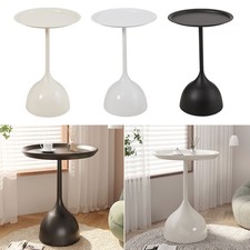 Small Metal Pedestal Side Table Round Tray Table End Table for Modern Homes