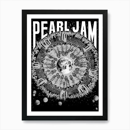 Pearl jam art print framed - jam,