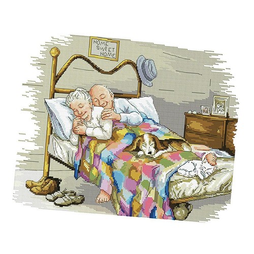 Old married couple stamped - old,