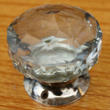 glass door knobs, large crystal cut multifaceted Chrome base (pairs) Beautiful