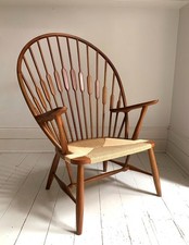 PP 550 Peacock Chair, Timber Frame, Papercord Upholstery, Excellent Condition