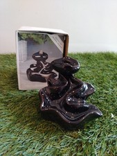 River Backflow Incense Burner Black Ceramic Gift Home Decor