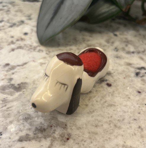 Vintage ceramic dog pin - vintage,