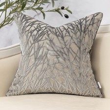 Dark Grey Twigs Throw Pillow