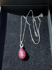 Stunning Hand Carved & 925 Stirling Silver Wrapped REAL Ruby (4 cts) Necklace 