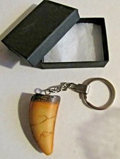 F) KEYRING RESIN DINOSAUR TOOTH T-REX TYRANNOSAURUS REX TYRANT LIZARD REPTILE