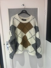 Ladies Chunky Knit Argyle