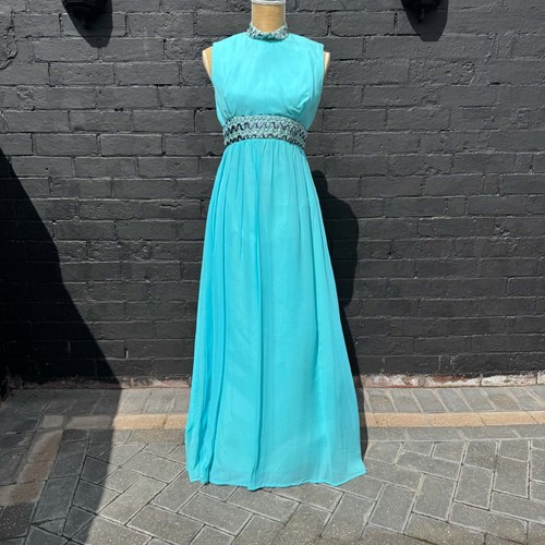 Vtg turquoise chiffon - vtg,