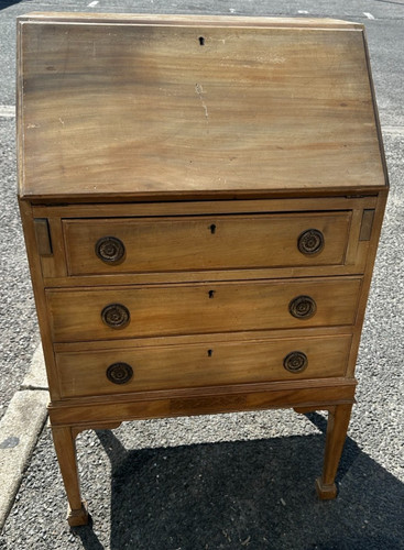 Antique wooden writing bureau - writing,